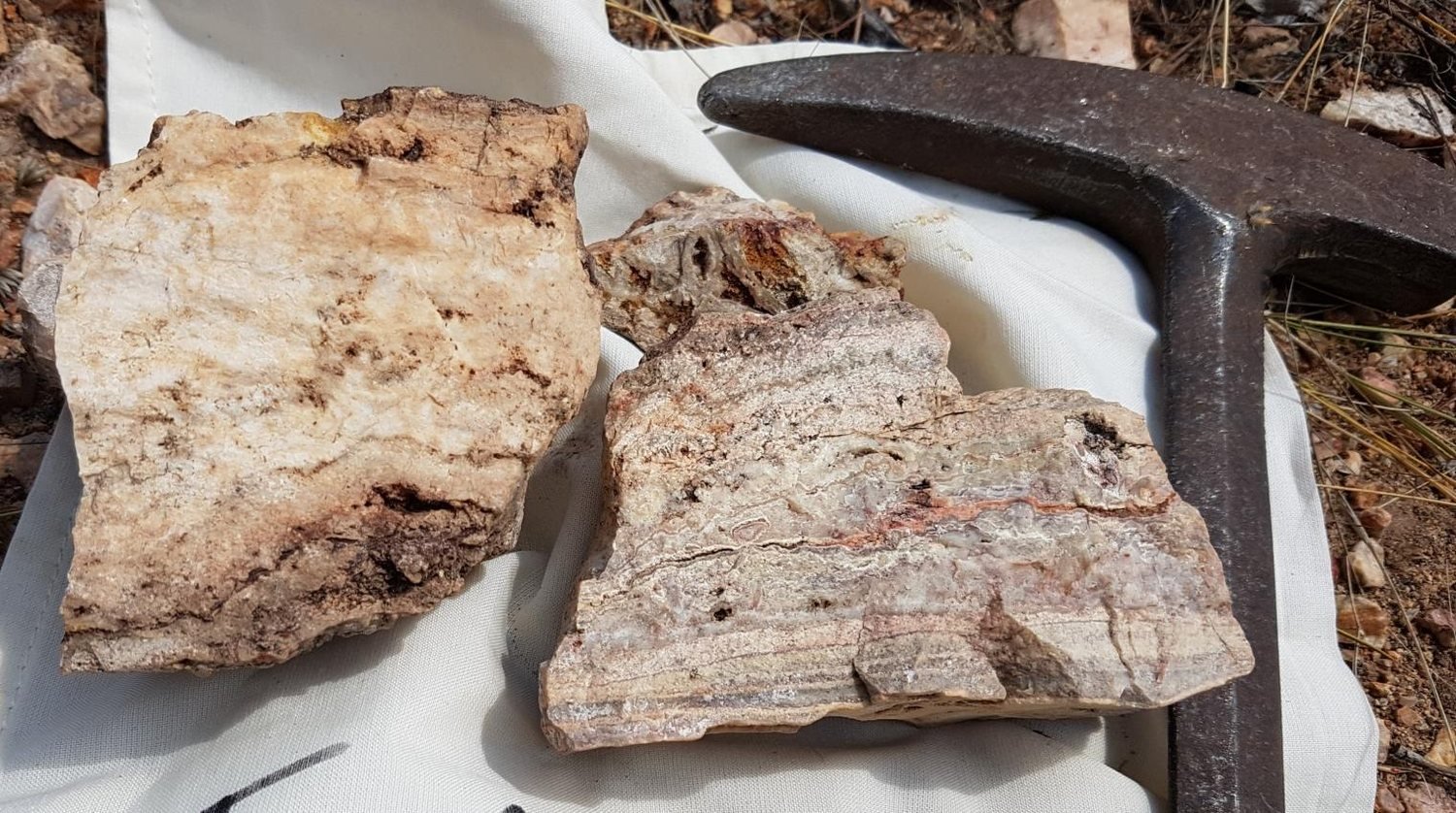 Epithermal quartz and porphyry rock samples